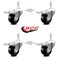 Service Caster 3.5 Inch Phenolic Swivel 10mm Threaded Stem Caster Set with Total Lock Brake SCC-TSTTL20S3514-PHR-M1015-4 - alternate 5